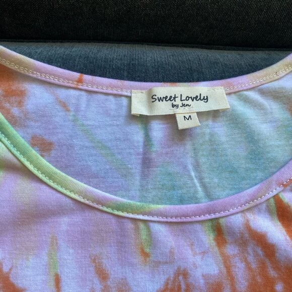 NWOT Sweet Lovely by Jen Maxi Dress, Orange Tie Dye, Size M - Picture 3 of 5